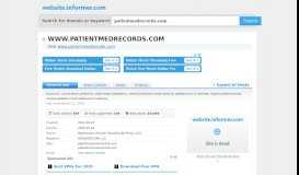 
							         patientmedrecords.com at Website Informer. Visit Patientmedrecords.								  
							    