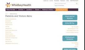 
							         Patients and Visitors Menu — WhidbeyHealth								  
							    