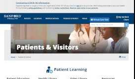 
							         Patients and Visitors | Sanford Health								  
							    