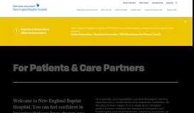 
							         Patients & Care Partners – New England Baptist Hospital								  
							    