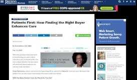 
							         Patients First: How Finding the Right Buyer Enhances Care - Review ...								  
							    