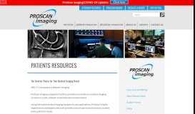 
							         Patients Resources - Proscan Imaging								  
							    