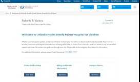 
							         Patients & Visitors | Arnold Palmer Hospital for Children								  
							    