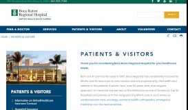 
							         Patients & Visitors | Boca Raton Regional Hospital								  
							    