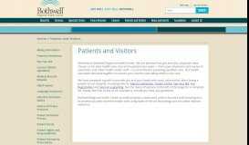 
							         Patients & Visitors | Bothwell								  
							    