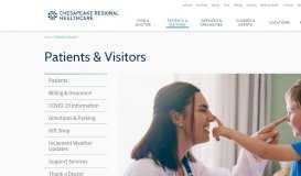 
							         Patients & Visitors | Chesapeake Regional Healthcare								  
							    