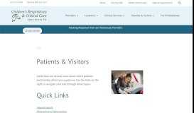 
							         Patients & Visitors : Children's Respiratory and Critical Care ...								  
							    