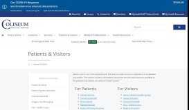 
							         Patients & Visitors | Coliseum Health System								  
							    