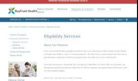 
							         Patients & Visitors - Eligibility Services - Bayfront Health								  
							    