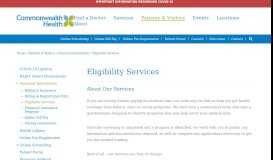 
							         Patients & Visitors - Eligibility Services - Commonwealth Health								  
							    