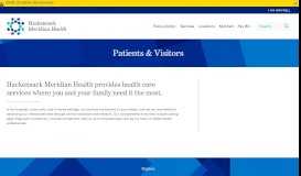 
							         Patients & Visitors | Hackensack Meridian Health								  
							    