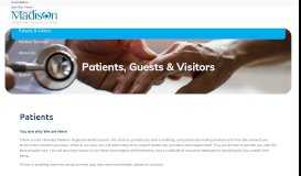 
							         Patients & Visitors - Madison Regional Health System								  
							    