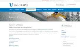
							         Patients & Visitors | Vail Health Hospital in Vail, CO								  
							    