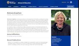 
							         Patricia Crawford - University of Pittsburgh School of Education								  
							    