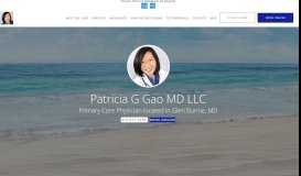 
							         Patricia G. Gao, MD: Primary Care Physician Glen Burnie, MD								  
							    