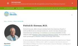 
							         Patrick D. Gorman, M.D. - Teton Valley Health								  
							    
