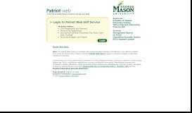 
							         Patriot Web - A Self Service Web Site for Students, Faculty, and Staff ...								  
							    