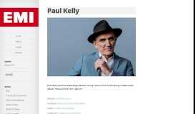 
							         Paul Kelly | EMI Music Publicity Portal								  
							    