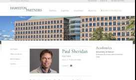 
							         Paul Sheridan | Hamilton Partners								  
							    