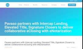 
							         Pavaso partners with Intercap Lending, Elevated Title, Signature ...								  
							    