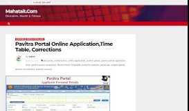 
							         Pavitra Portal Online Application,Time Table, Corrections - mahatait.com								  
							    