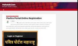 
							         Pavitra Portal Online Registration - mahatait.com								  
							    