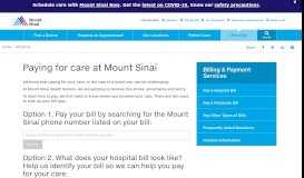 
							         Pay Bill | Mount Sinai - New York								  
							    