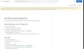 
							         Pay bills using Google Pay - Google Pay Help								  
							    