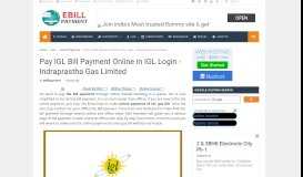 
							         Pay IGL Bill Payment Online in IGL Login - Indraprastha Gas Limited								  
							    
