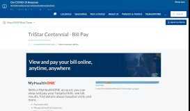 
							         Pay My Bill | TriStar Centennial								  
							    