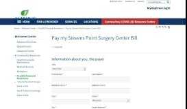 
							         Pay my Stevens Point Surgery Center Bill | Aspirus Health Care								  
							    