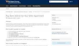 
							         Pay Rent Electronically for Your WVU Apartment - Use TeamDynamix								  
							    
