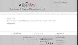 
							         Pay Rent Online - Aspen NW Real Estate & Property Management								  
							    