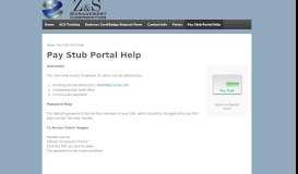 
							         Pay Stub Portal Help | Z & S Management								  
							    
