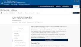 
							         Pay / View Bill Online | Medical City Alliance								  
							    