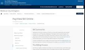
							         Pay / View Bill Online | Medical City Arlington								  
							    