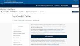 
							         Pay / View Bill Online | Medical City Plano								  
							    