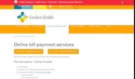
							         Pay Your Bill | Online Bill Pay - Goshen Health								  
							    