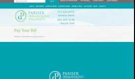 
							         Pay Your Bill - Pariser Dermatology								  
							    