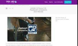 
							         PaydayUK Complaints and refunds | Cash Lady UK								  
							    