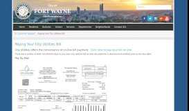 
							         Paying Your City Utilities Bill - City of Fort Wayne								  
							    