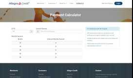 
							         Payment Calculator - Allegro Credit®								  
							    