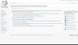 
							         Payment Card Industry Data Security Standard - Wikipedia								  
							    