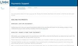 
							         Payment Methods Support | UWM								  
							    