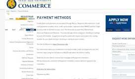 
							         Payment Methods - Texas A&M University-Commerce								  
							    