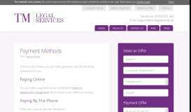 
							         Payment Methods | TM Legal Services								  
							    