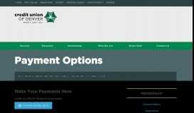 
							         Payment Options | Credit Union of Denver Checking and Savings								  
							    