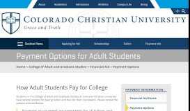 
							         Payment Options for Adult and Graduate Students | CCU								  
							    