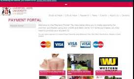 
							         Payment Portal - Liverpool - Liverpool Hope University								  
							    