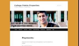 
							         Payments | College Pointe Properties								  
							    